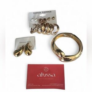 Alyssa Accessories Gold 8 Piece Jewelry Set Bundle NWT